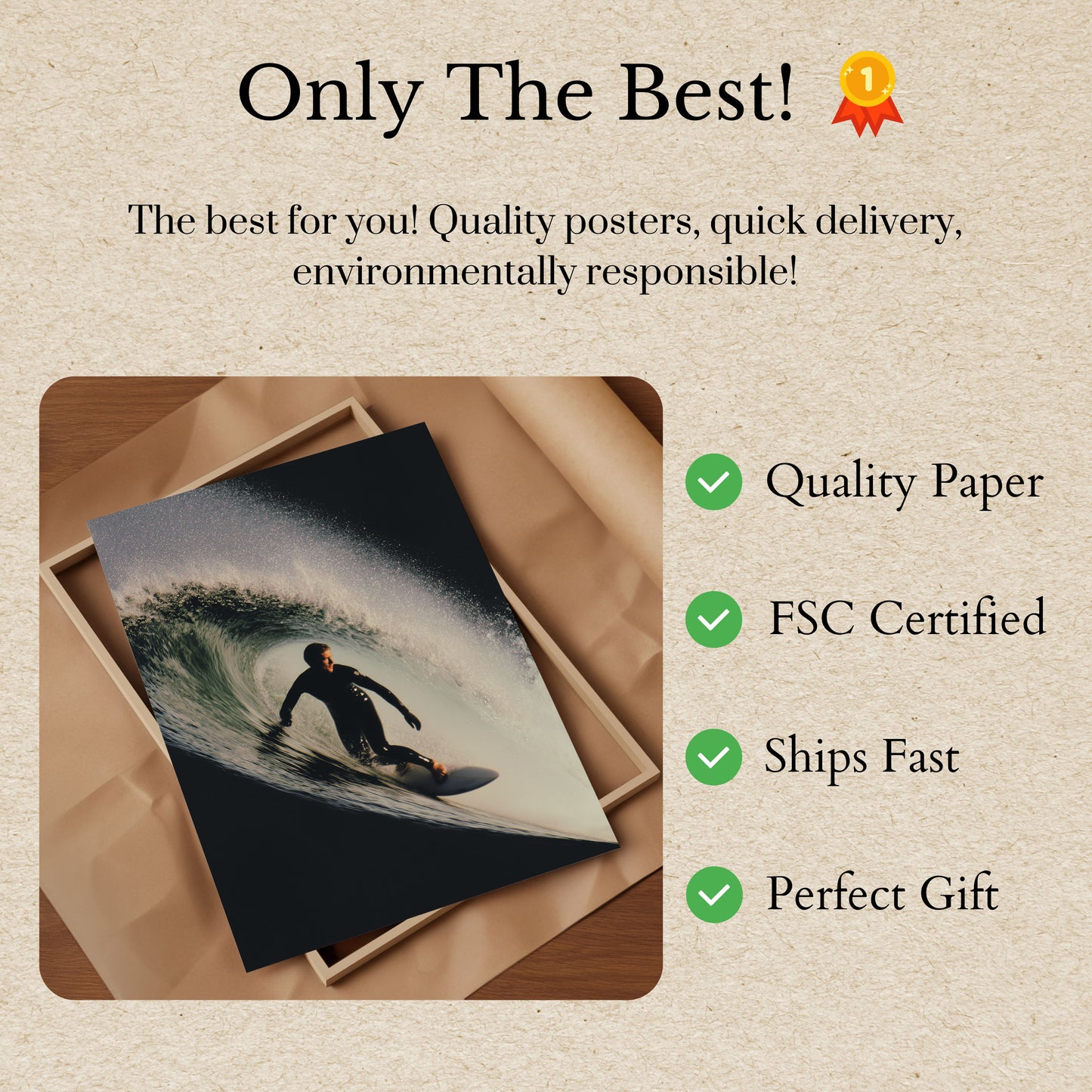 Surf's Celestial Curl Poster