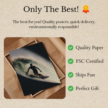 Surf's Celestial Curl Poster