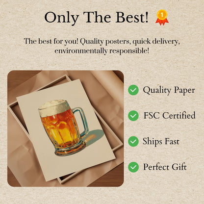 Frosty Golden Beer Tankard Poster