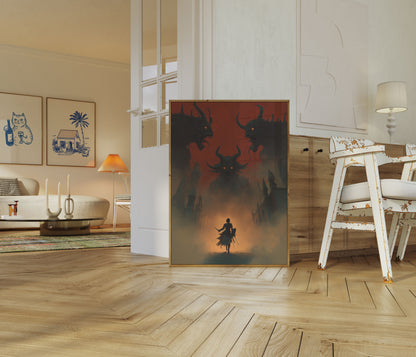 Krieger im Kampf gegen Dämonenkönige Poster