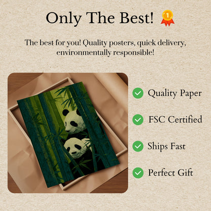 Bamboo Forest Pandas Poster