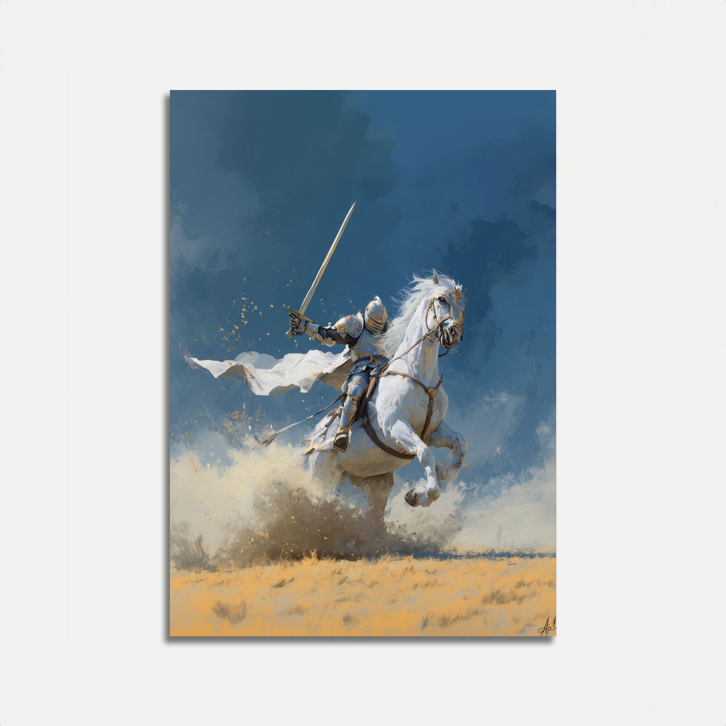 Medieval Knight Battle Charge Poster