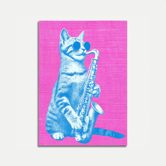 Cool Cat Jazz Saxophone Poster