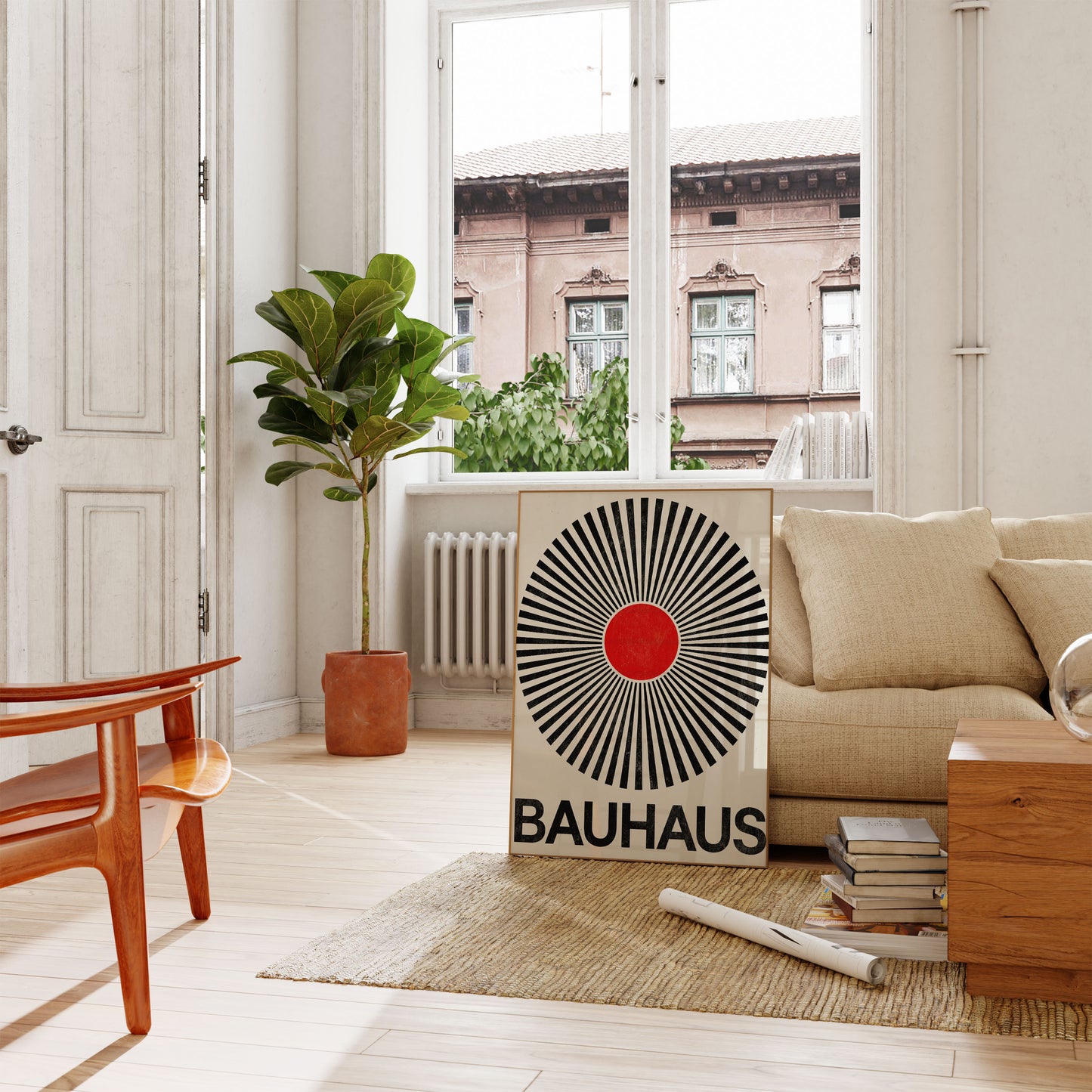Bauhaus Geometric Sun Poster