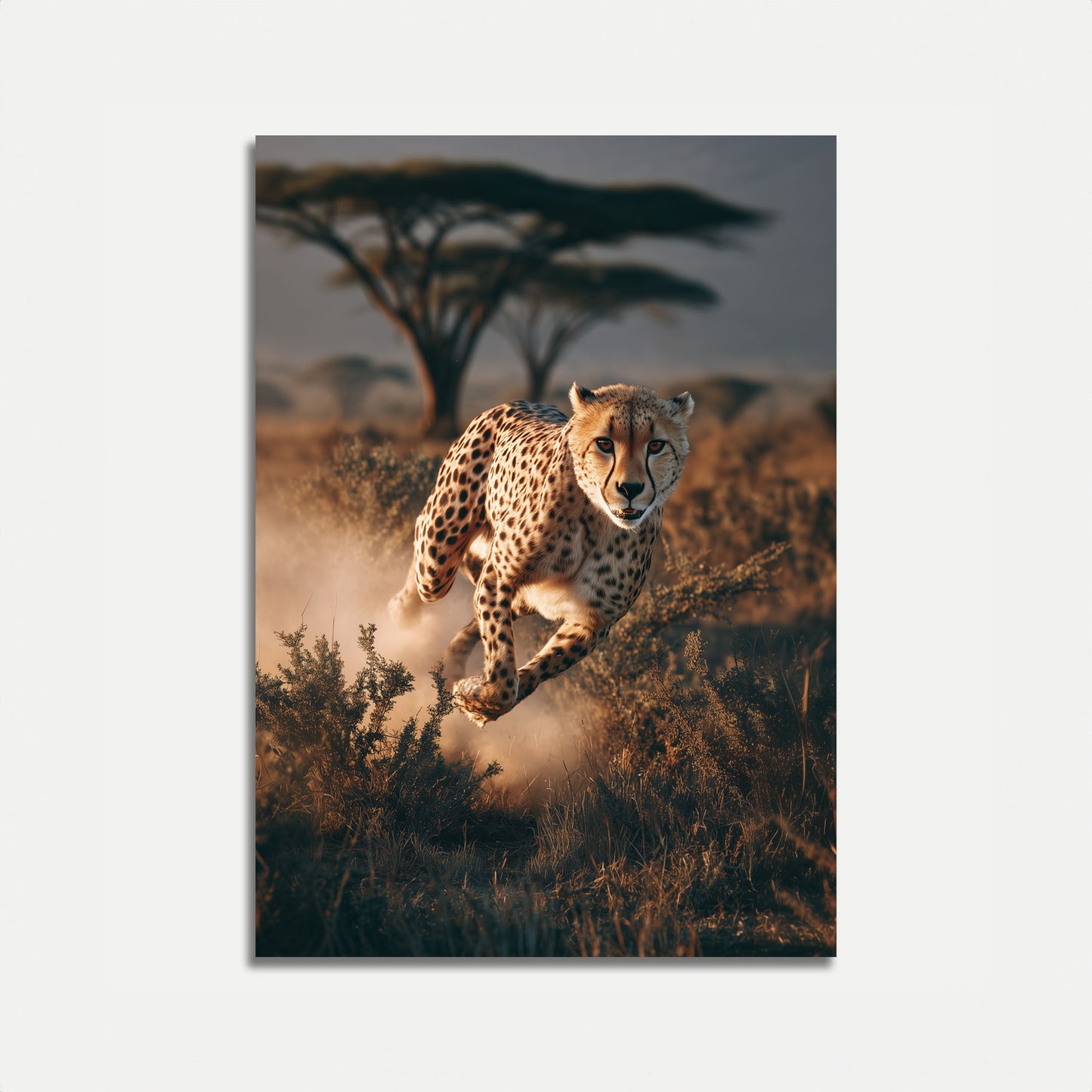 Cheetah Running in Dust Poster