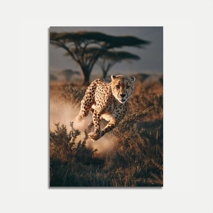 Cheetah Running in Dust Poster