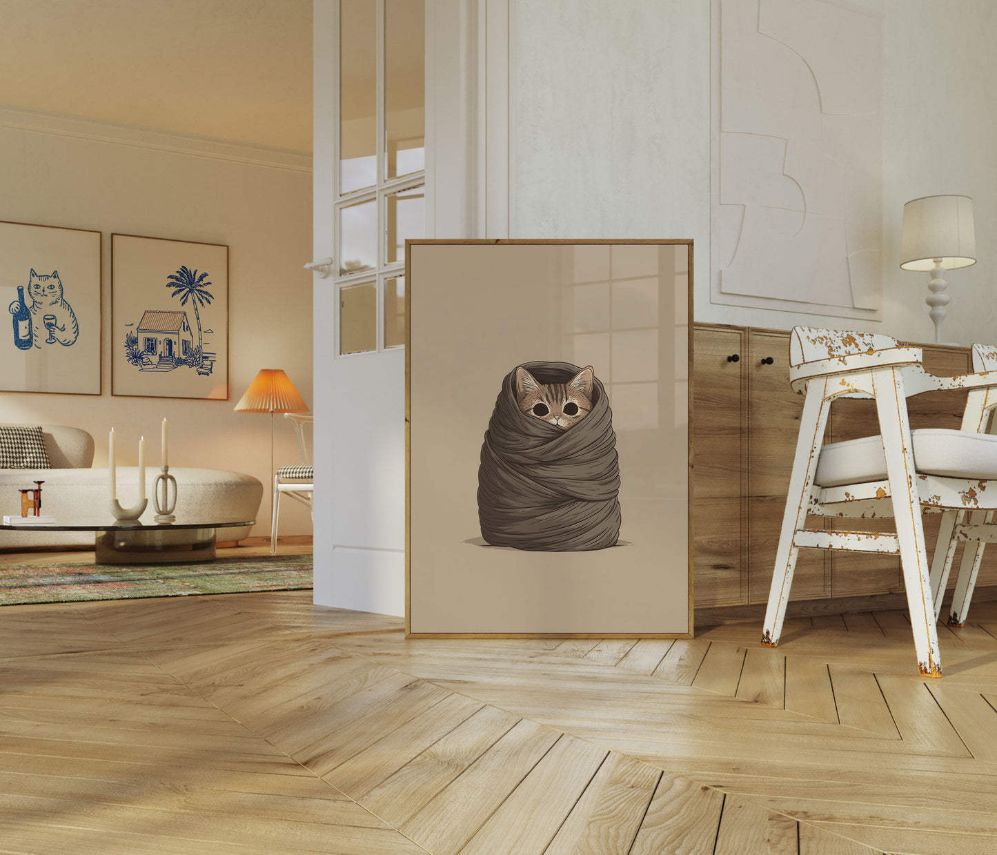 Cozy Cat Blanket Burrito Poster