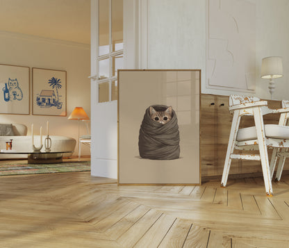 Cozy Cat Blanket Burrito Poster