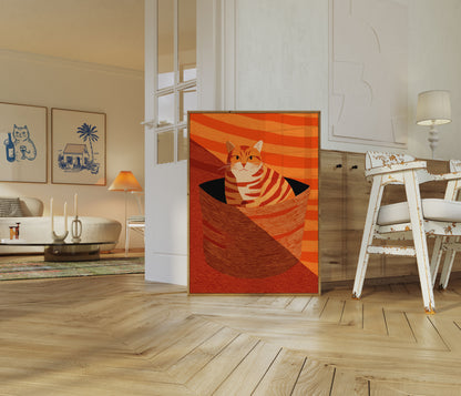 Ingwer-Katze in einer Box Poster