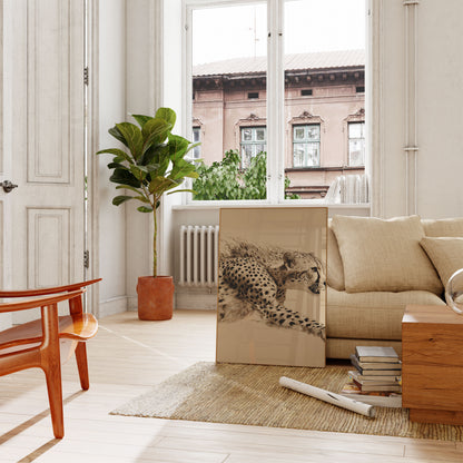 Póster de movimiento de guepardo veloz