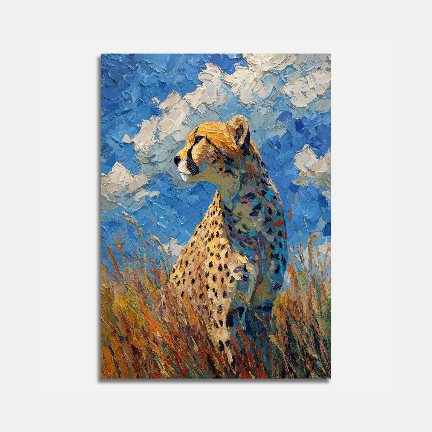 Majestic Cheetah Wild Landscape Poster