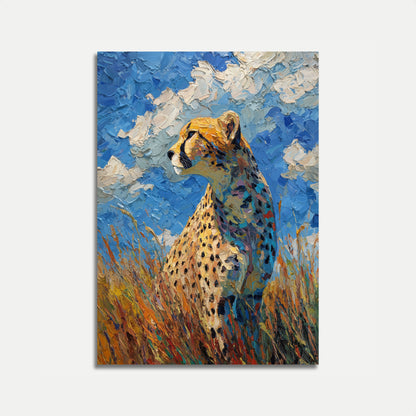 Majestic Cheetah Wild Landscape Poster