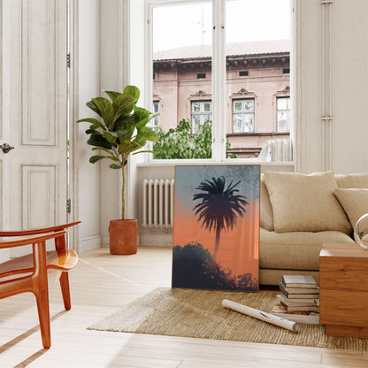 Sunset Palm Tree Silhouette Poster