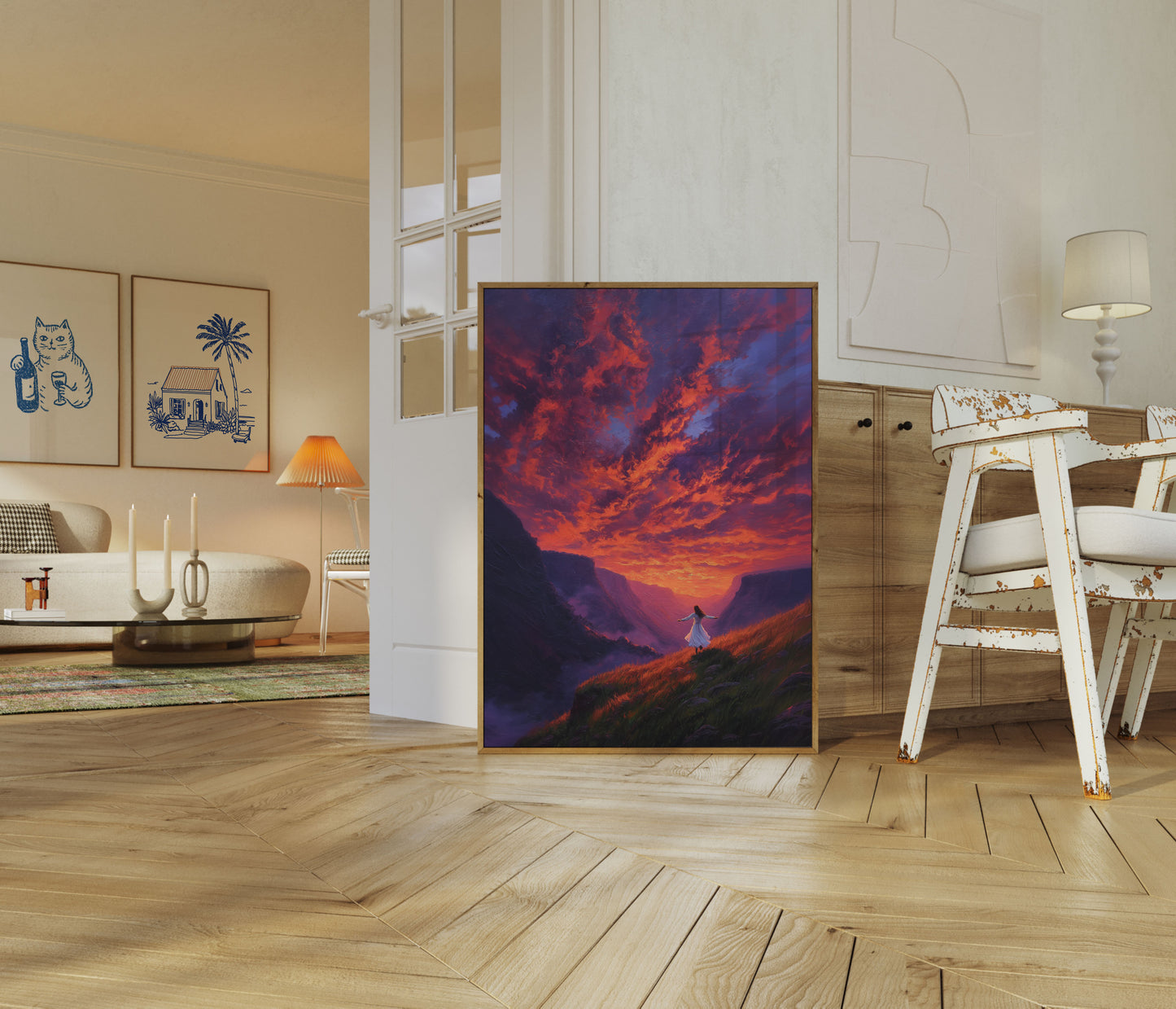 Freedom in Fiery Sunset Poster