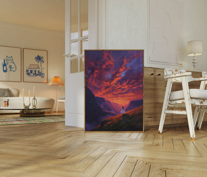 Freedom in Fiery Sunset Poster