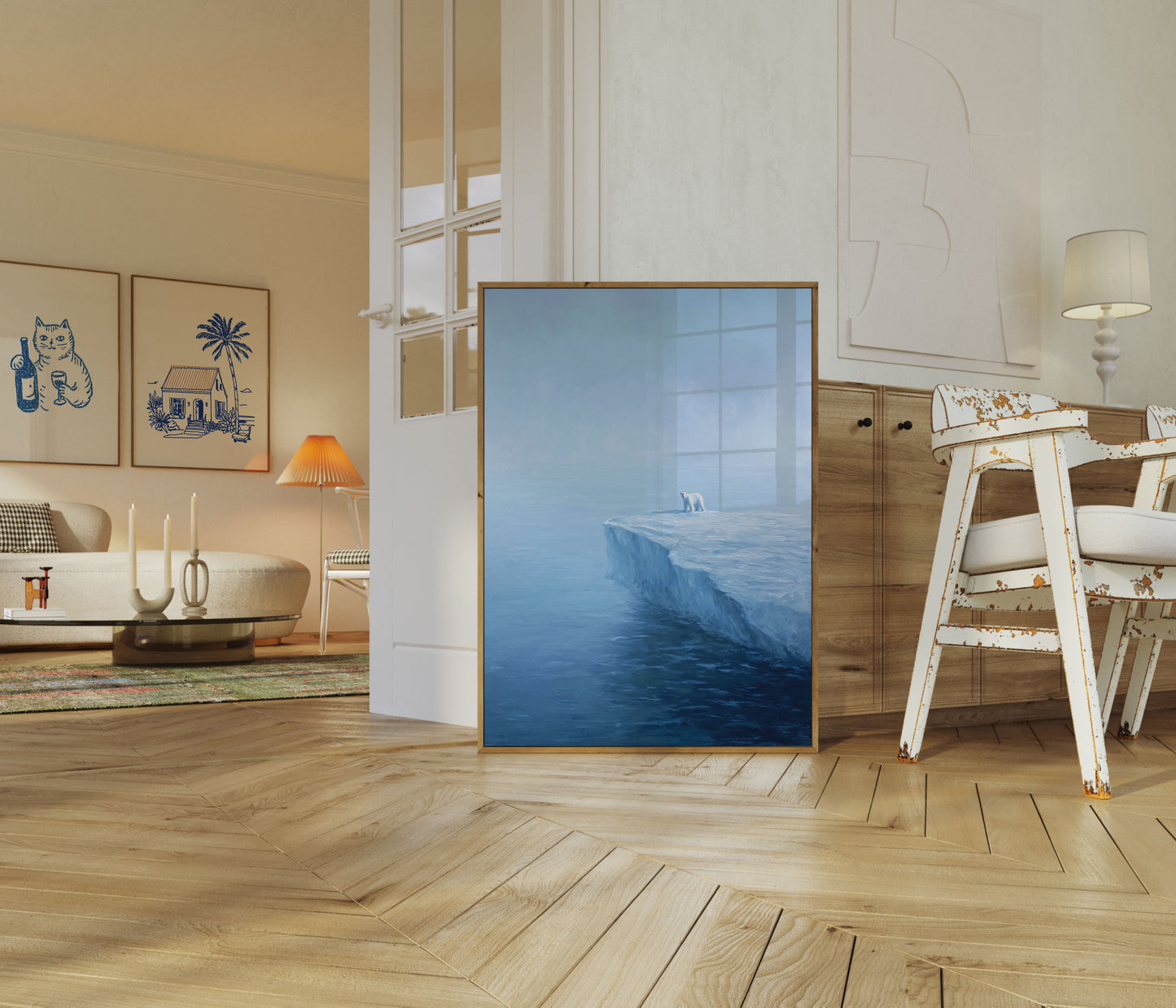 Poster Orso Polare su Lastra di Ghiaccio