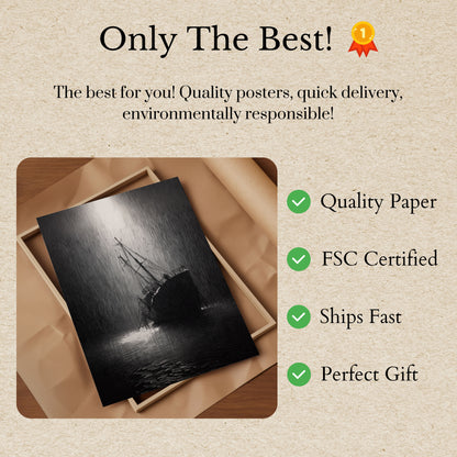 Cartaz do Navio Naufragado em Águas Tempestuosas