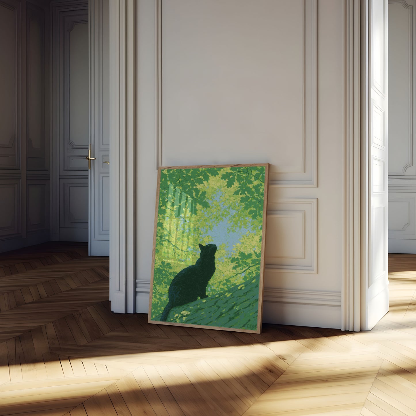 Poster Gato Preto Olhando Para Cima