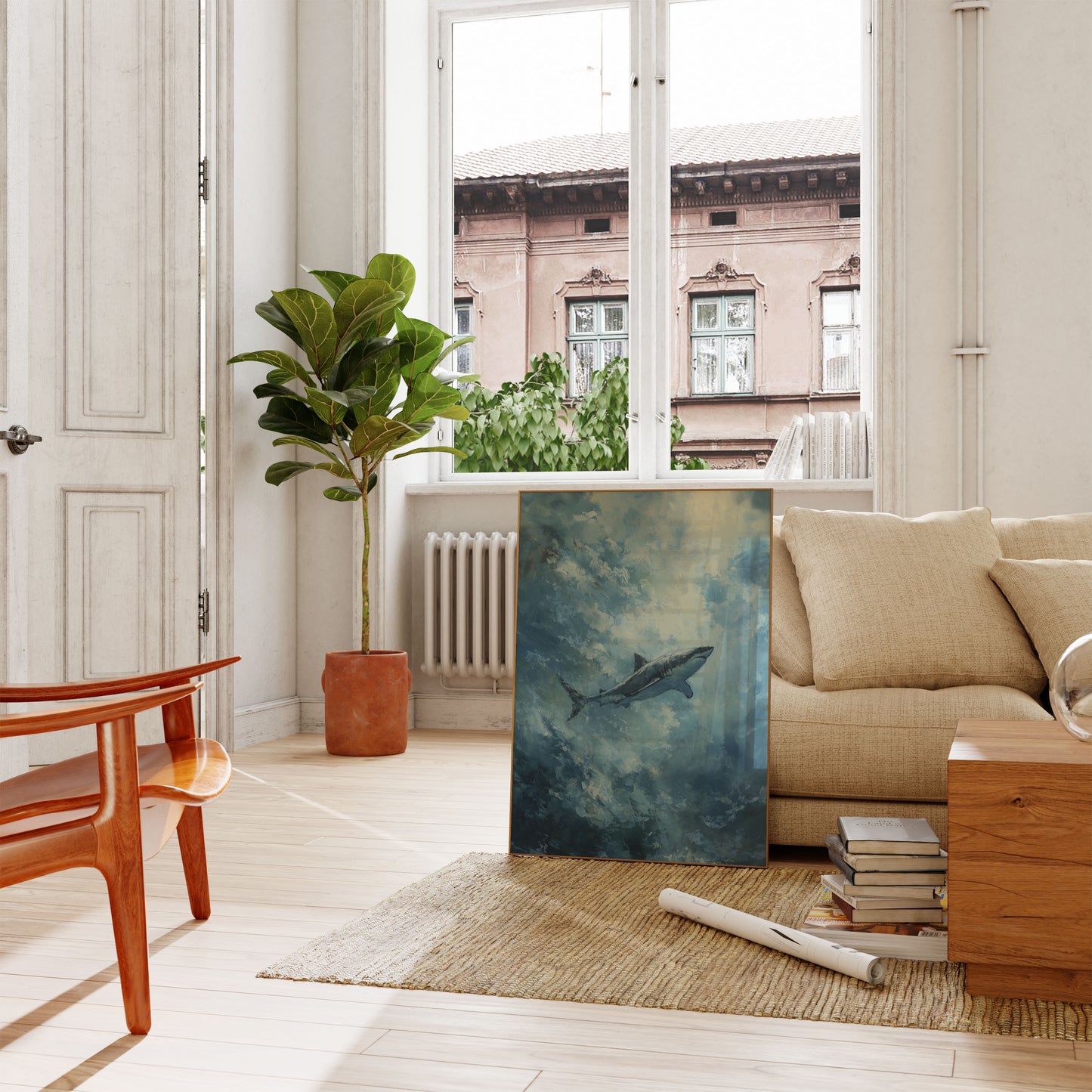 Ethereal Shark Ocean Depths Poster