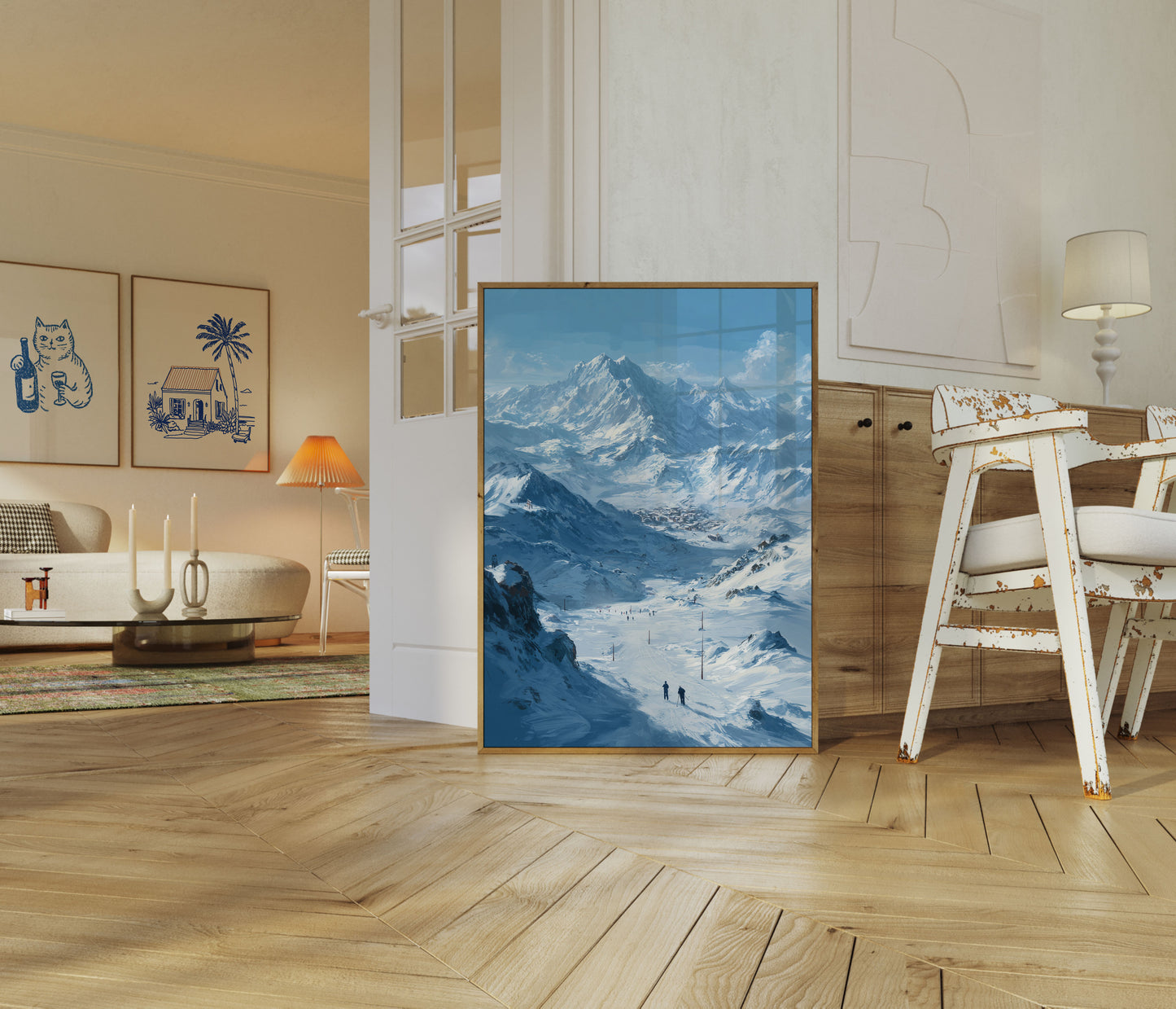Snowy Mountain Ski Adventure Poster