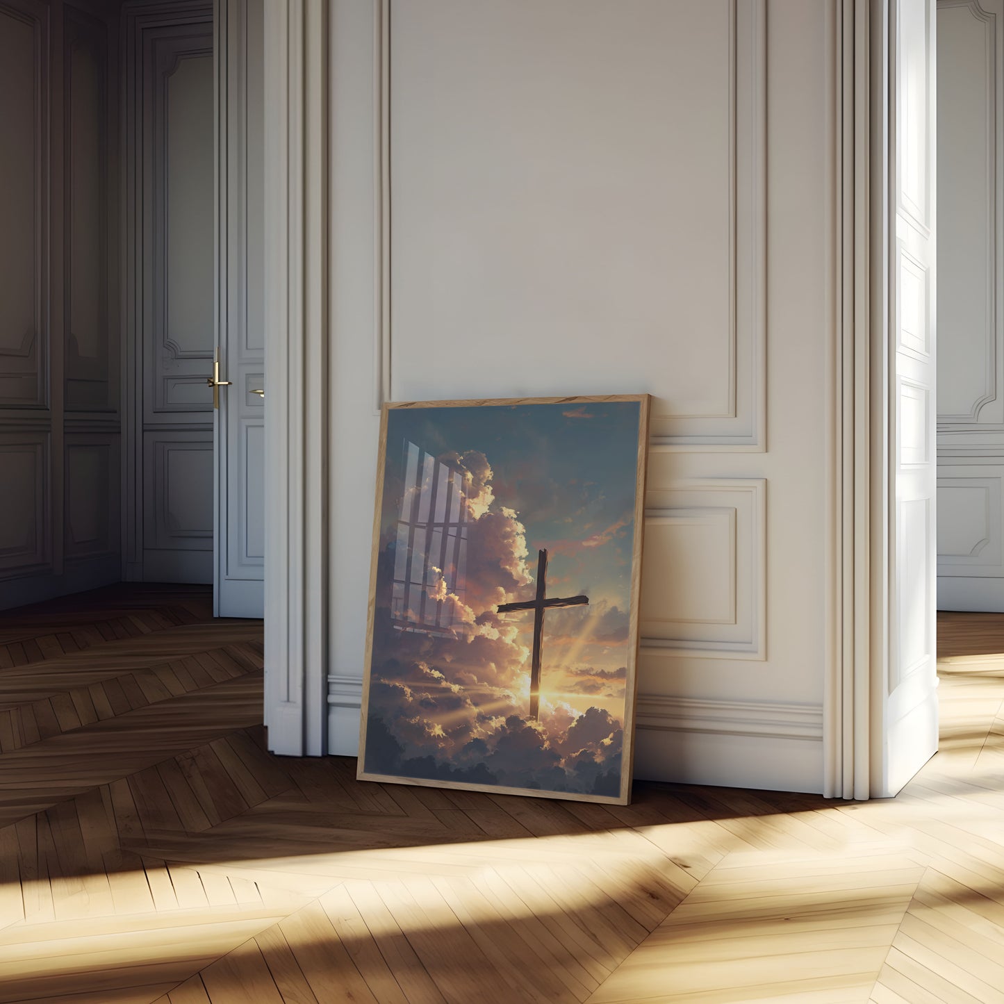 Celestial Cross of Faith Poster
