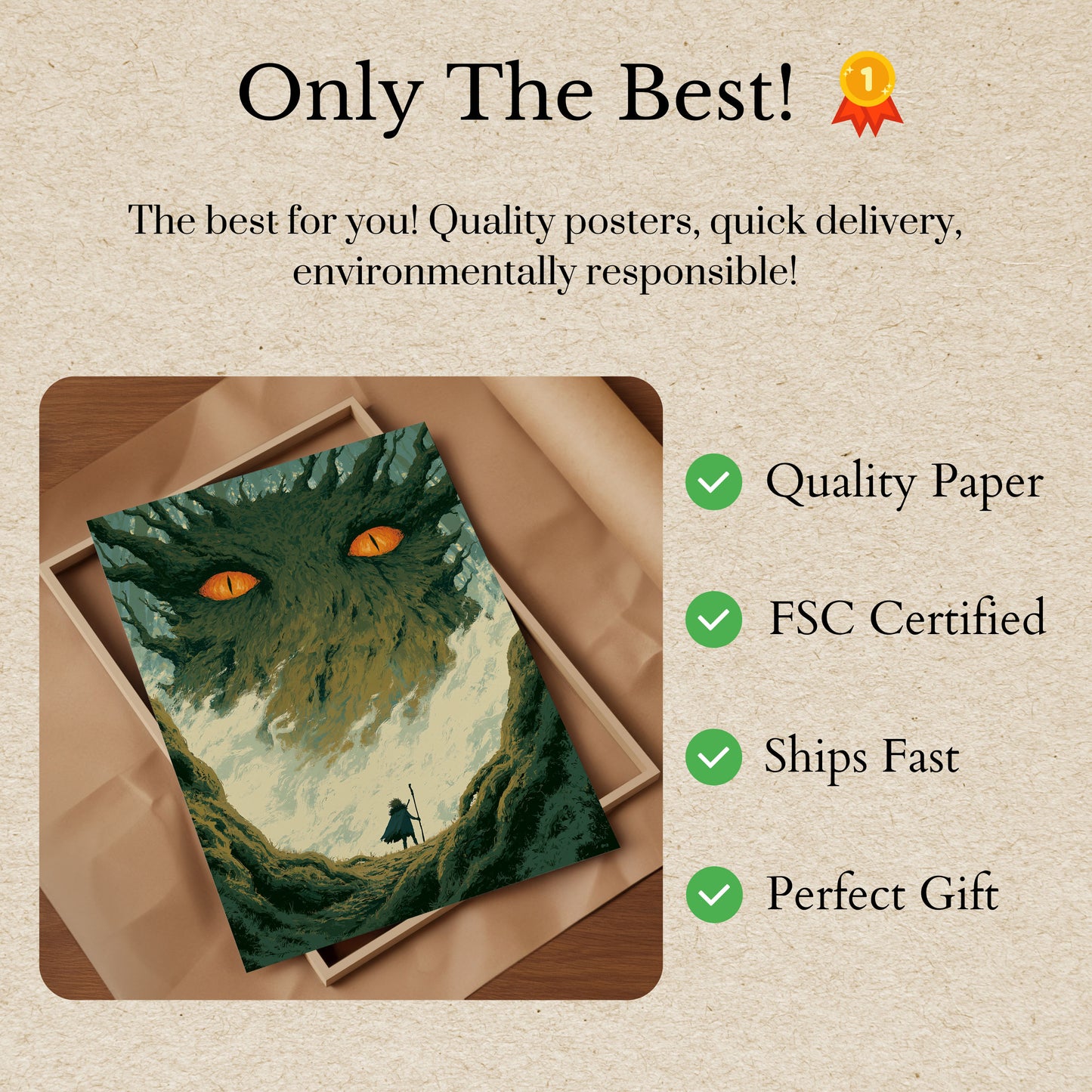 Forest Guardian's Glowing Eyes Poster