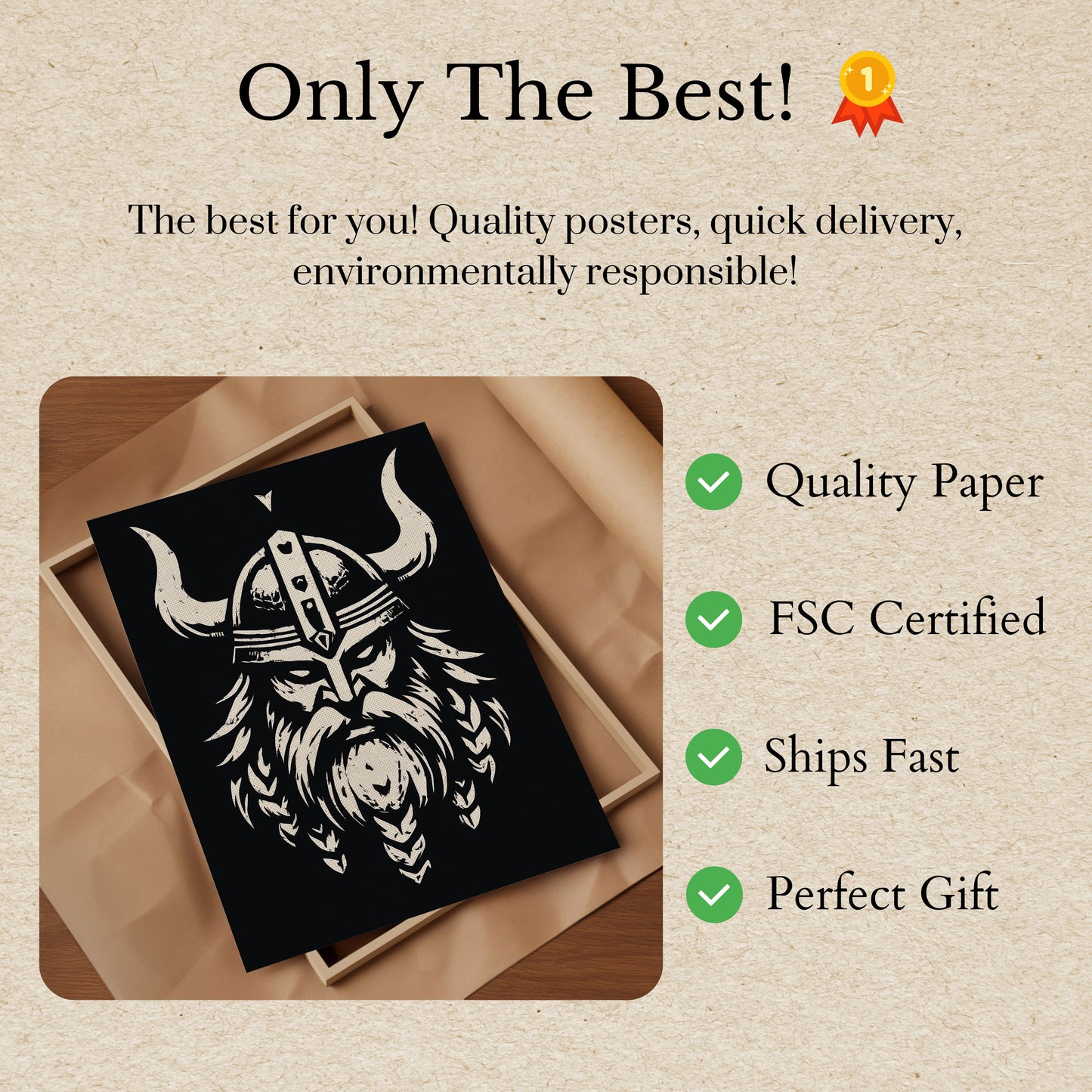 Póster de guerrero vikingo feroz