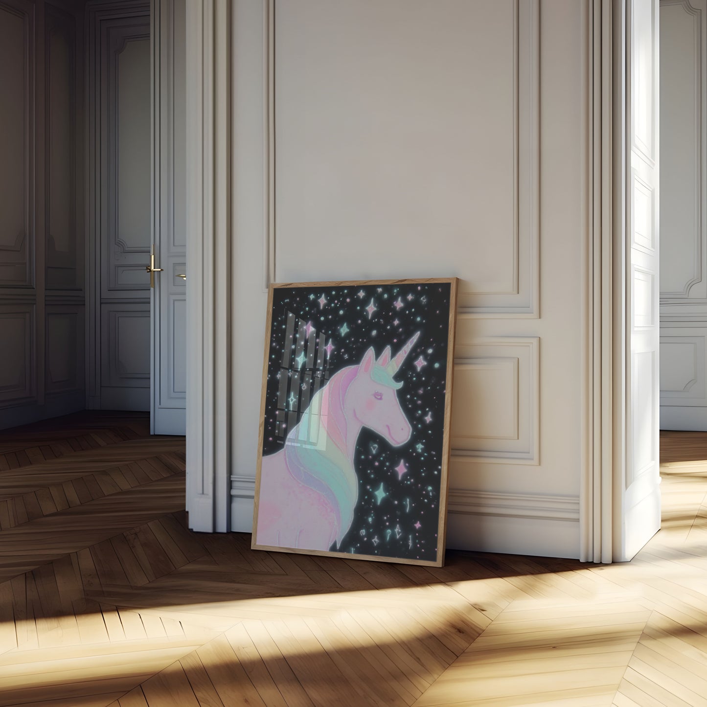 Starry Magical Unicorn Poster