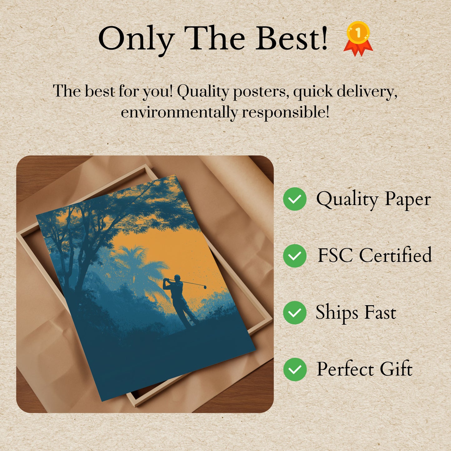 Sunset Golf Swing Poster