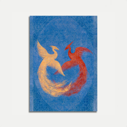 Golden and Red Phoenix Poster