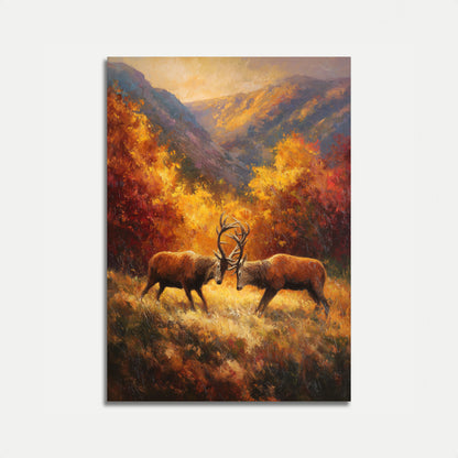 Majestic Deer Autumn Valley Poster