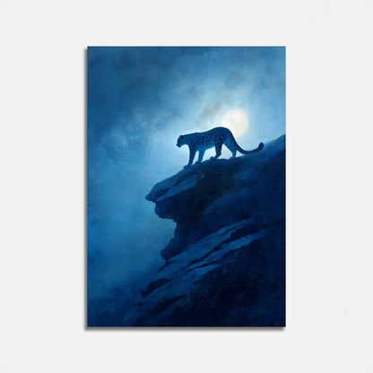 Luipaard onder maanlicht poster
