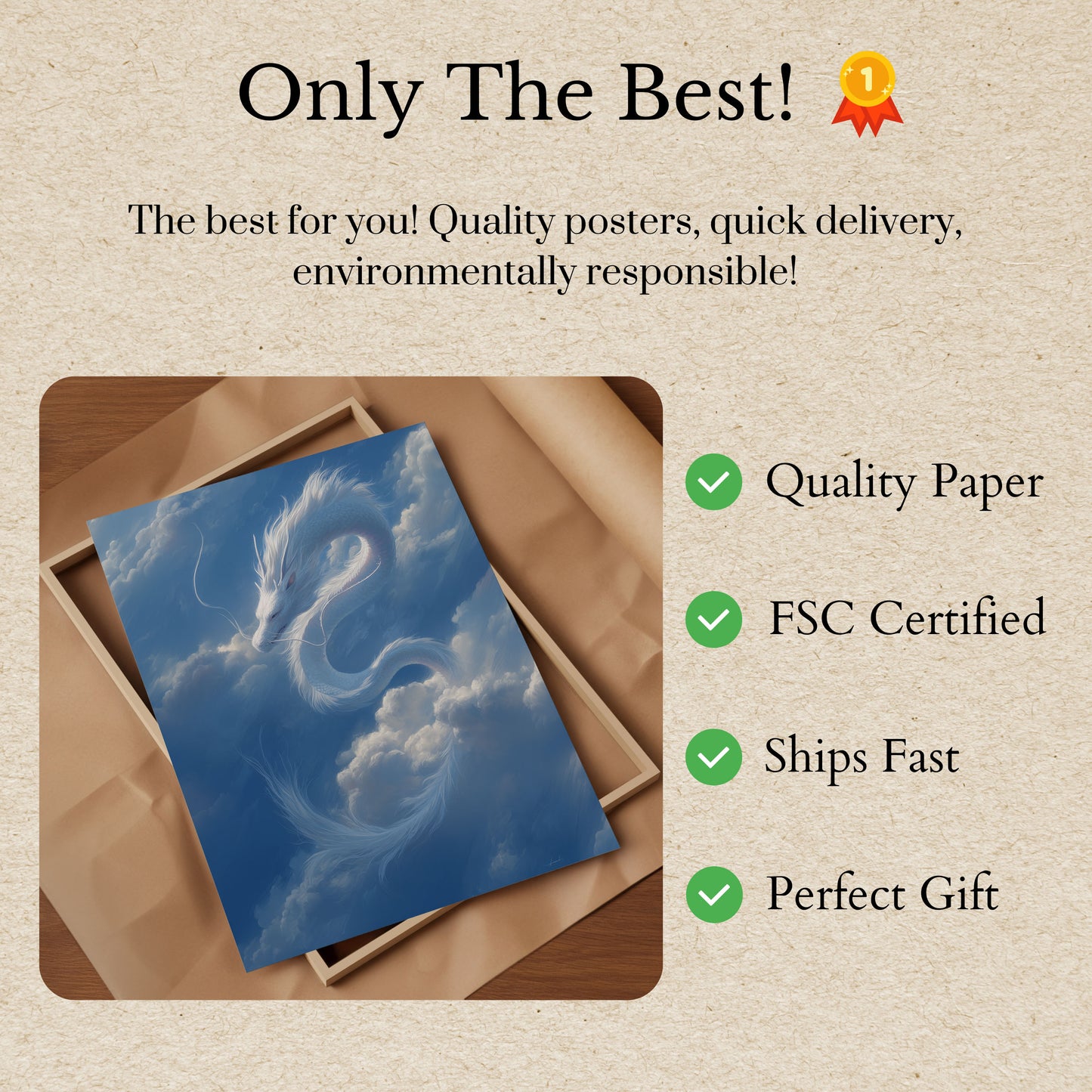 Póster del dragón celestial etéreo