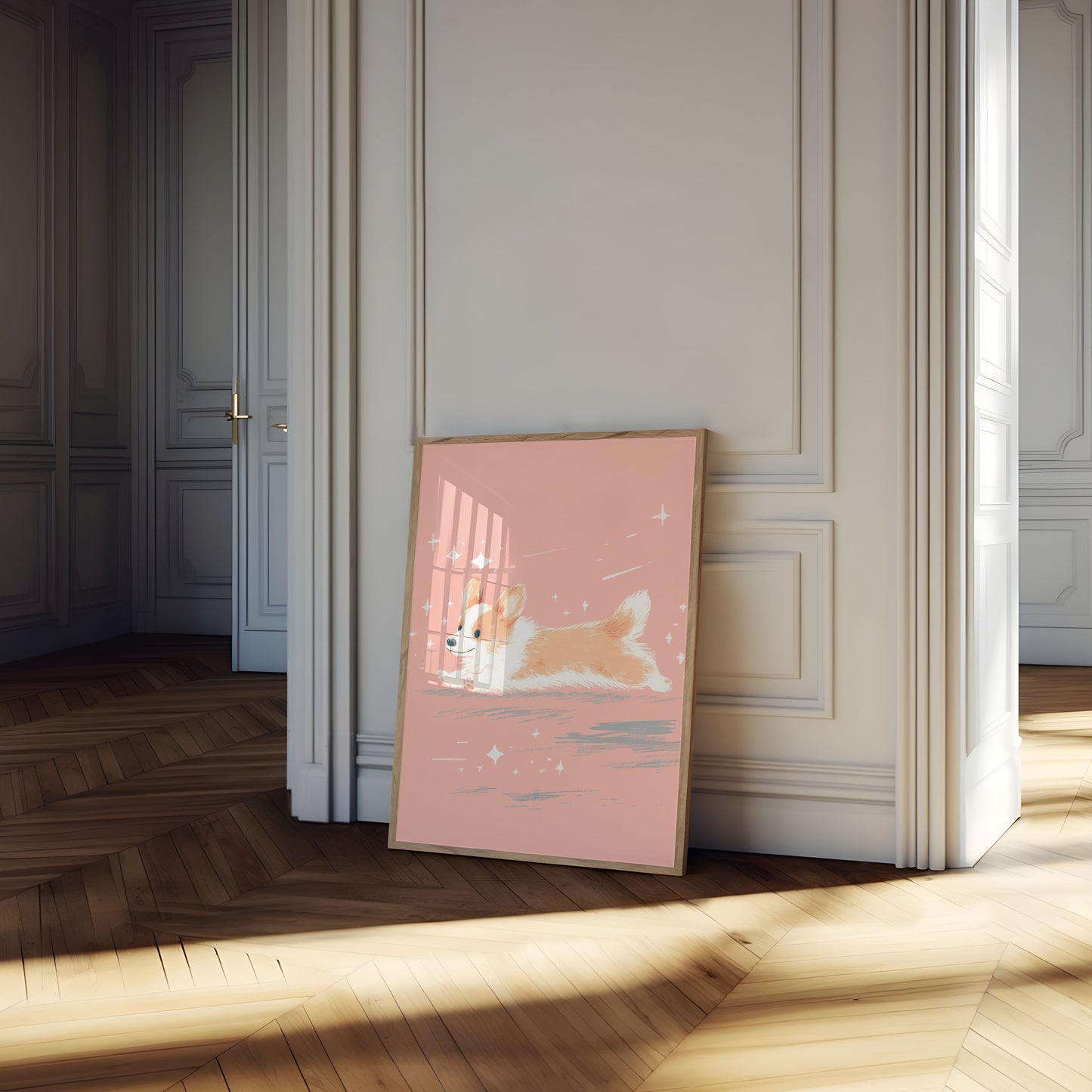 Magiczny Unoszący się Plakat z Corgi