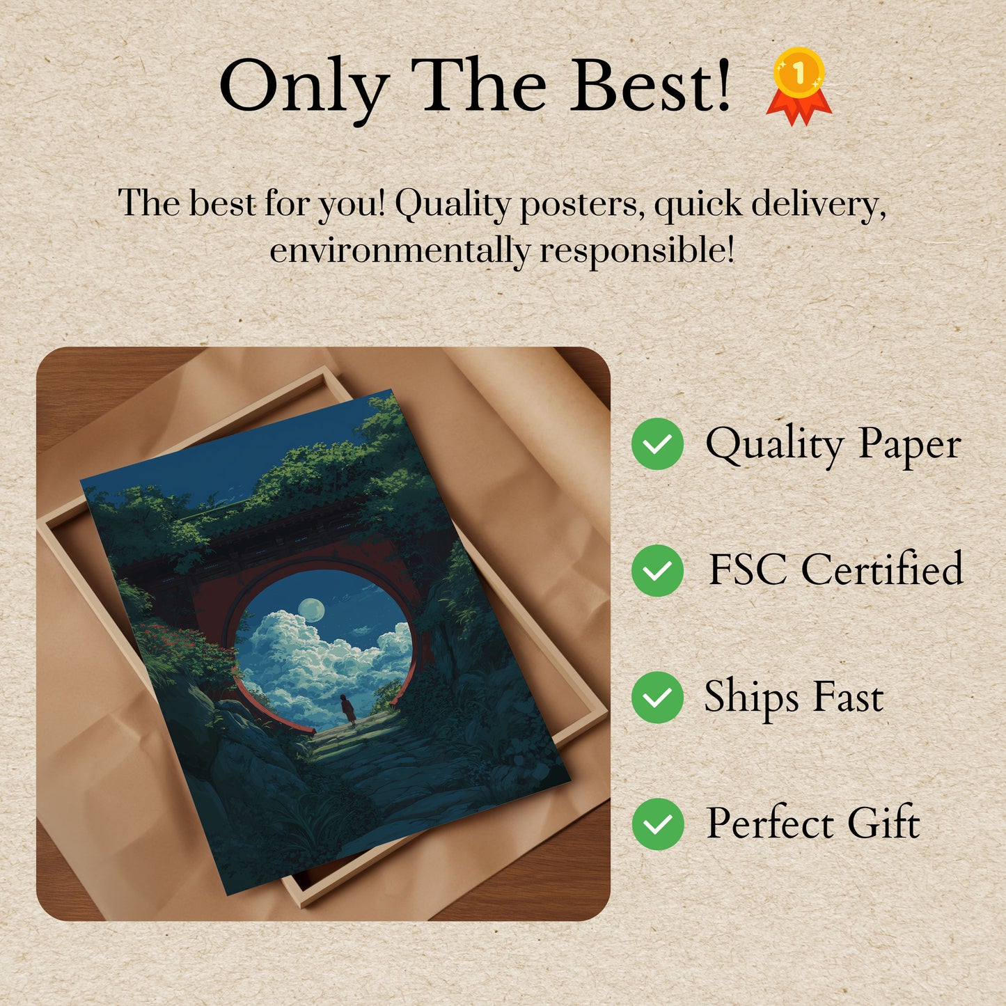 Moonlit Portal to Dreamscape Poster