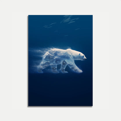 Póster de movimiento del oso polar en el Ártico