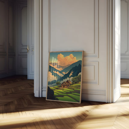 Pôster de Paisagem da Fazenda do Vale da Montanha