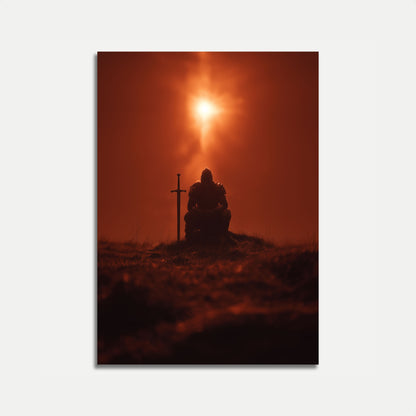 Guerrero Caballero Medieval Atardecer Poster