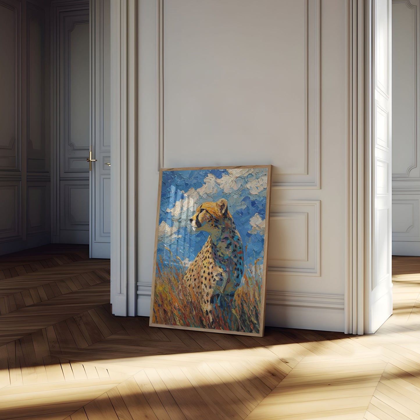 Majestic Cheetah Wild Landscape Poster