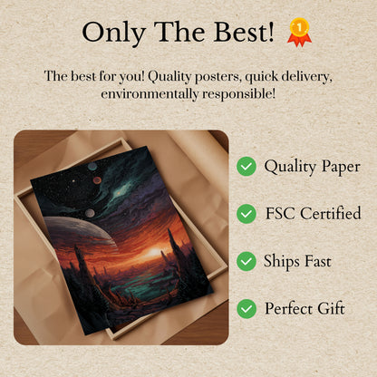 Cosmic Alien Landscape Poster