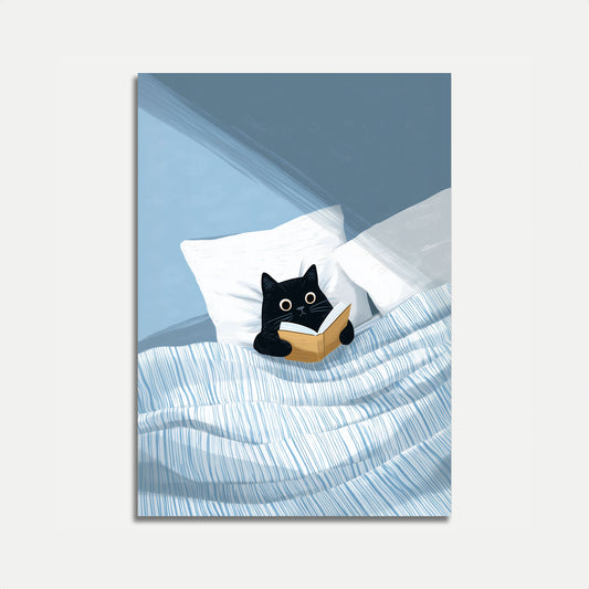 Cozy Reading Cat Poster