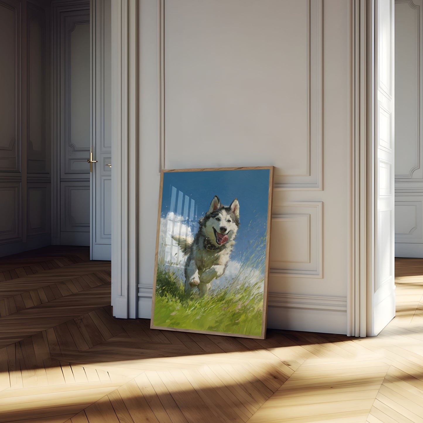 Lopende Husky Vreugde Poster