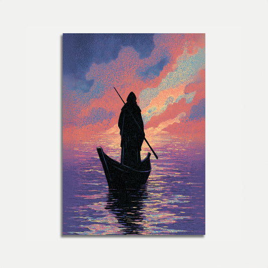 Gondoliere bei Sonnenuntergang Poster