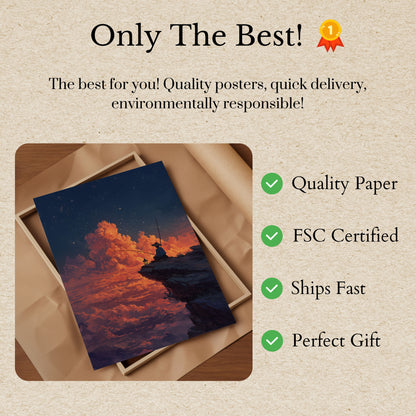 Starlit Fishing Solitude Poster