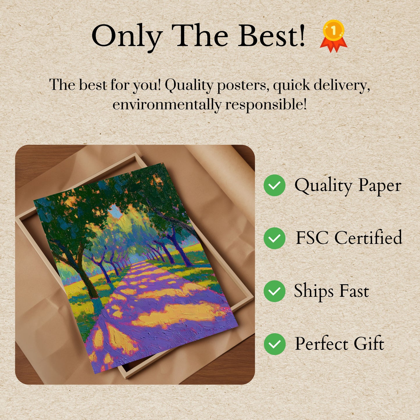 Purple Tree-Lined Path Poster