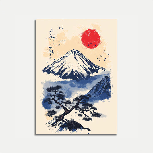 Poster del Sole Rosso del Monte Fuji