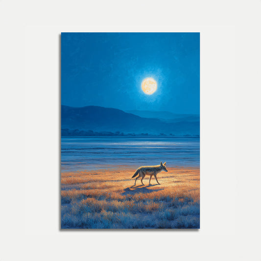 Kojot Under Månljuset Affisch