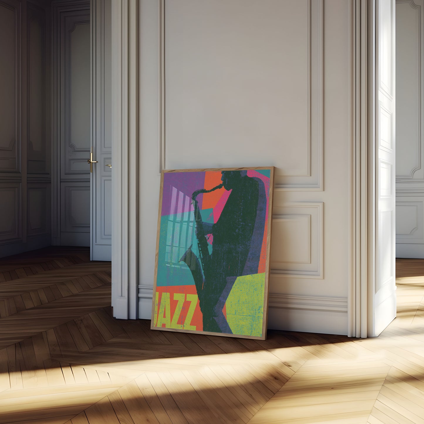 Jazzsaksofonist pop-kunst plakat