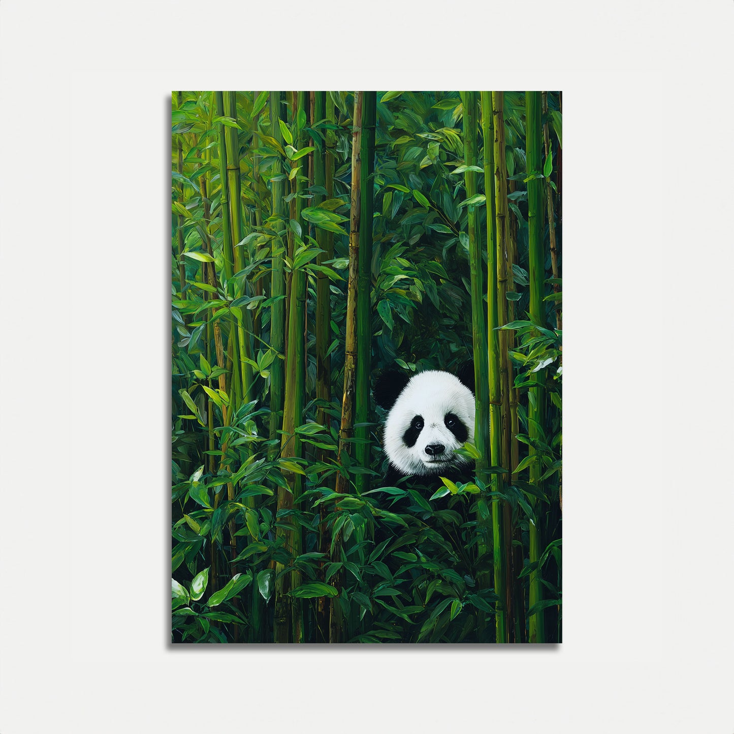 Póster de panda del bosque de bambú