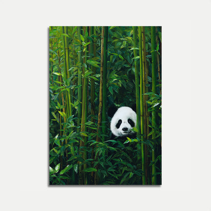 Póster de panda del bosque de bambú